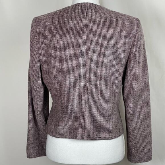 Austin Reed Rose & Black Tweed Wool Blend  Academia Jacket Blazer NWOT Size 6 - Picture 7 of 14